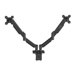Support de bureau articulé Coolbox M02D pour 2 écrans jusqu'à 32" - Pivotant et inclinable - Vérin à gaz - Poids max. 8 kg par