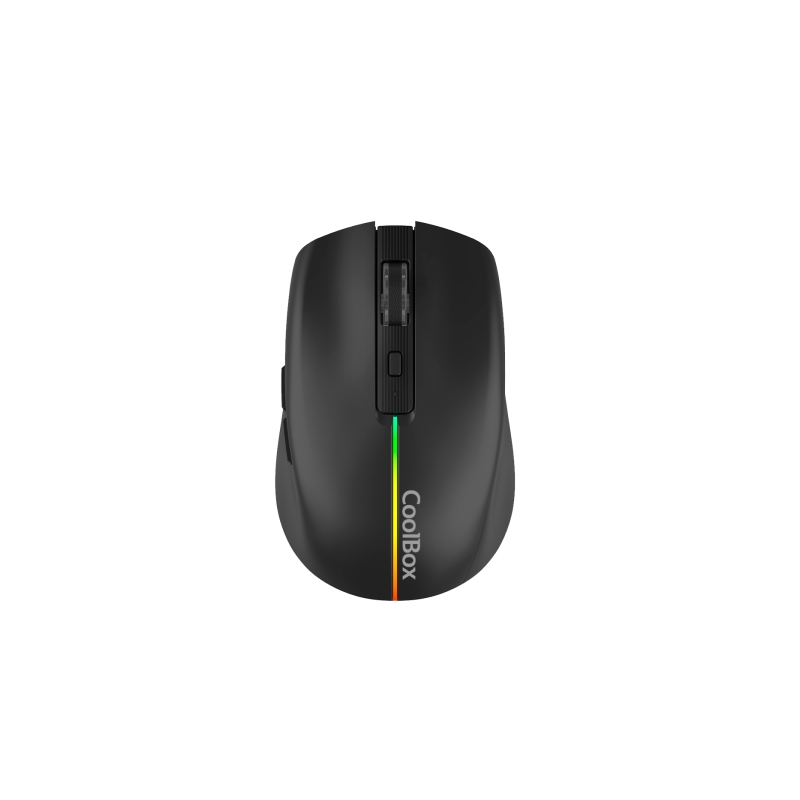 Souris gaming sans fil Coolbox W01 1600 dpi - 6 boutons - Éclairage RGB - Noir