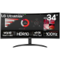 Moniteur LG Ultrawide 34" LED incurvé VA WQHD 100 Hz HDR10 FreeSync - Réponse 5 ms - Angle de vision 178º - 21:9 - HDMI