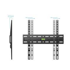 Support mural fixe Tooq LP1030F-B pour téléviseurs de 32" à 75" - Poids maximal : 45 kg - VESA 400 x 400 mm - Noir