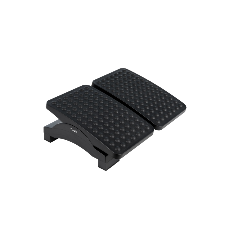 Repose-pieds Tooq - Réglable en hauteur et en inclinaison - Deux plateformes indépendantes - Noir