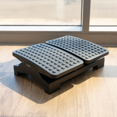 Repose-pieds Tooq - Réglable en hauteur et en inclinaison - Deux plateformes indépendantes - Noir