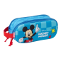Trousse à crayons 3D Safta Mickey Mouse 1 L - 2 compartiments - Fermeture éclair - Poignée - 21 x 8 x 6 cm - Rouge et bleu