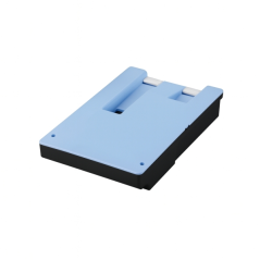 boîtier rectangulaire bleu noir slots