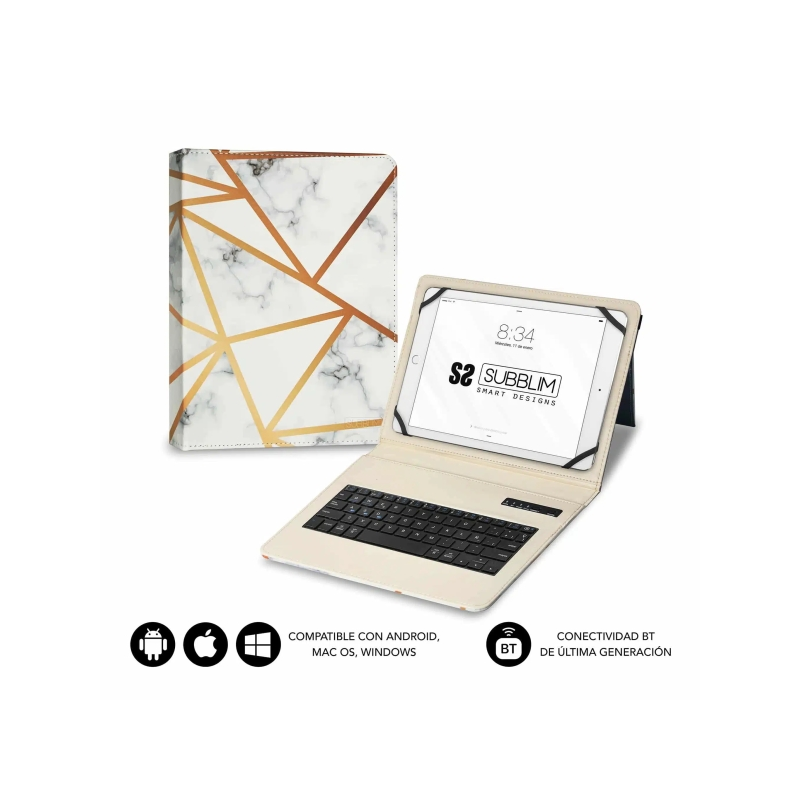 Étui universel Bluetooth Subblim Keytab Pro 9-10,1" - Design ultra-fin - Support réglable - Système magnétique - Durable et