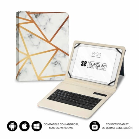 Étui universel Bluetooth Subblim Keytab Pro 9-10,1" - Design ultra-fin - Support réglable - Système magnétique - Durable et
