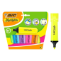 Lot de 6 surligneurs fluorescents Bic Marking Marking - Pointe biseautée - Largeur de trait : 1,20 à 4,60 mm - Encre à base