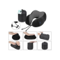 Oreiller cervical de voyage Lagart avec rembourrage en mousse - Housse en polyester lavable avec poche - Sac de transport