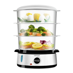 Cuiseur vapeur multifonctionnel Cecotec Vapovita 3000 Inox - 800 W - Acier inoxydable - Capacité 9 L - 3 récipients