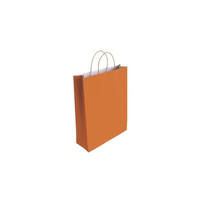 LOT de 25 Sac en papier cellulose Bismark - Dimensions : 37 x 12 x 27 cm - Orange