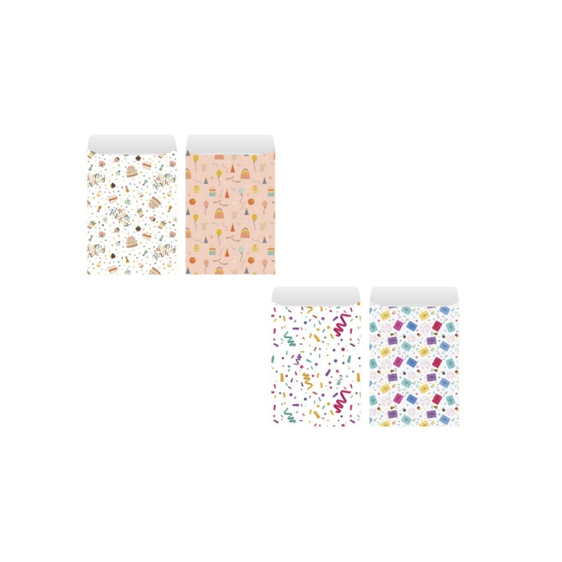 Lot de 2 enveloppes en papier kraft Bismark - Dimensions : 25 x 40 cm - Idéal pour les cadeaux - 4 motifs aléatoires