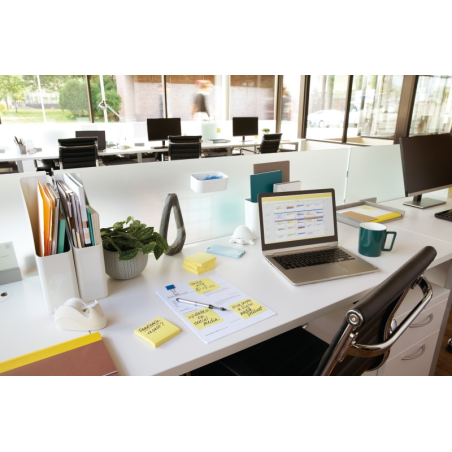 Post-It Pack de 12 blocs de 100 notes autocollantes repositionnables - Forme rectangulaire - 76 x 127 mm - Jaune clair