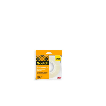 Lot de 8 rubans adhésifs Scotch - Faciles à découper - 19 mm x 33 m - Transparent