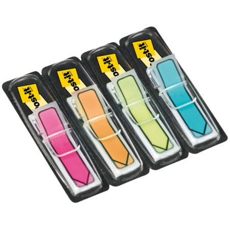Distributeur d'index Post-It avec 100 marqueurs d'index repositionnables - Forme rectangulaire - Couleurs assorties