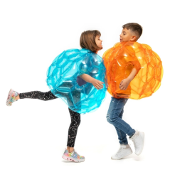 Innovagoods Bumpoy Lot de 2 bulles gonflables de 62 cm - Imperméables - Patch de réparation inclus - PVC - Bleu et orange