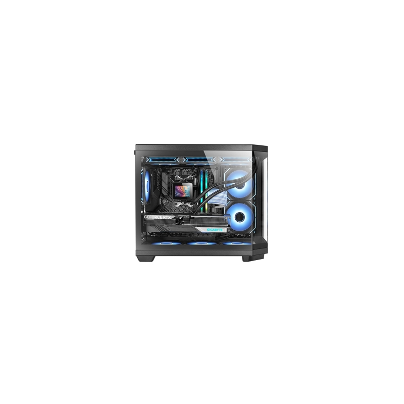 Boîtier tour ultra-compacte Mars Gaming MC-3TCOREM - Compatible MicroATX/Mini-ITX - Triple vitrage trempé - Double caméra - 5