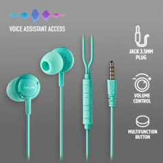 Écouteurs intra-auriculaires NGS CROSS DRIFT avec microphone - Jack 3,5 mm - Bouton multifonction - Couleur verte