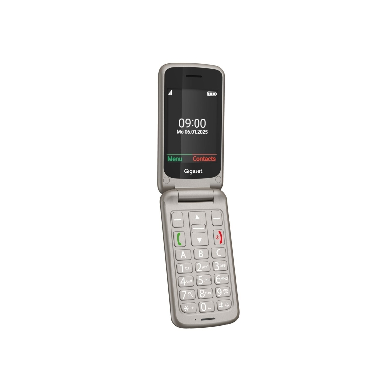 Téléphone portable senior Gigaset GL595 - Écran 2,8" - Clapet - IP44 - Base de chargement - Gris