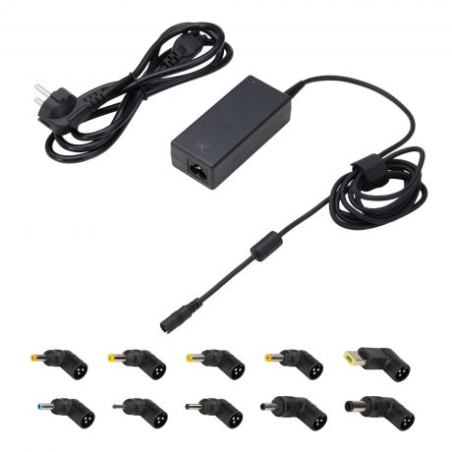 Chargeur universel pour ordinateur portable Ewent 65 W - 10 prises interchangeables - Automatique - Gestion intelligente de