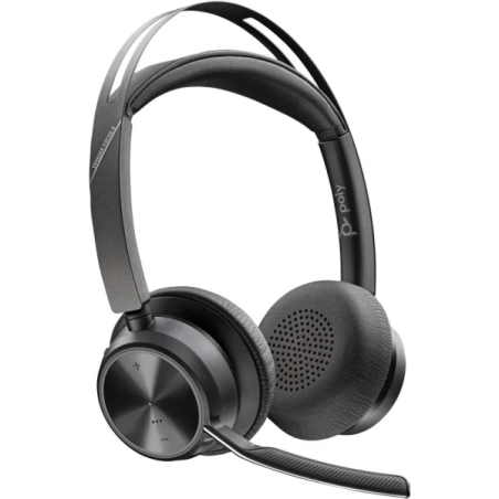 Casque Plantronics/Poly Voyager Focus 2 MS Bluetooth 5.1 avec microphone - Réduction du bruit - Coussinets d'oreille rembourrés