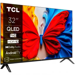 Téléviseur intelligent TCL 32S5K 32" QLED FullHD HDR 10 pouces Android TV - Wi-Fi, HDMI, Bluetooth 5.0 - VESA 100 x 100 mm