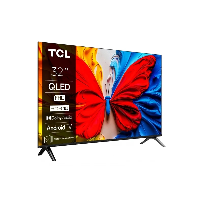 Téléviseur intelligent TCL 32S5K 32" QLED FullHD HDR 10 pouces Android TV - Wi-Fi, HDMI, Bluetooth 5.0 - VESA 100 x 100 mm