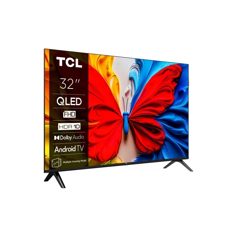 Téléviseur intelligent TCL 32S5K 32" QLED FullHD HDR 10 pouces Android TV - Wi-Fi, HDMI, Bluetooth 5.0 - VESA 100 x 100 mm