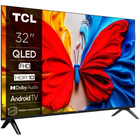 Téléviseur intelligent TCL 32S5K 32" QLED FullHD HDR 10 pouces Android TV - Wi-Fi, HDMI, Bluetooth 5.0 - VESA 100 x 100 mm