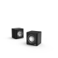 Haut-parleurs de bureau Hama - Câble de 7 cm - Fréquence jusqu'à 20 GHz - Prise jack 3,5 mm - 7 x 7 x 7 cm - Noir et argent