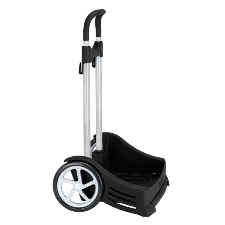 Chariot à dos Safta Evolution - Fixation universelle - Roues anti-vibrations de 14 cm - Aluminium/PP - 40 x 85 x 28 cm - Noir