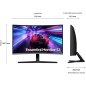 Moniteur Samsung S3 S39GD 32" incurvé 1500R LED VA FHD 100 Hz - Temps de réponse 4 ms - Angle de vision 178° - HDMI - VESA 75 x