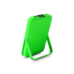 Batterie externe universelle Urban Factory Magnee Power 10 000 mAh - Entrée USB-C - Sorties USB-C, USB-A et sans fil - Vert fluo