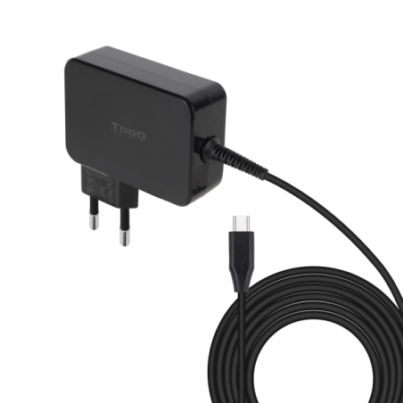 ✅ Chargeur pour ordinateur portable Tooq GaN USB-C/PD 100 W - Câble de 1,80 m - Noir couleur Noir en stock