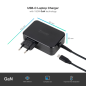 Chargeur pour ordinateur portable Tooq GaN USB-C/PD 100 W - Câble de 1,80 m - Noir