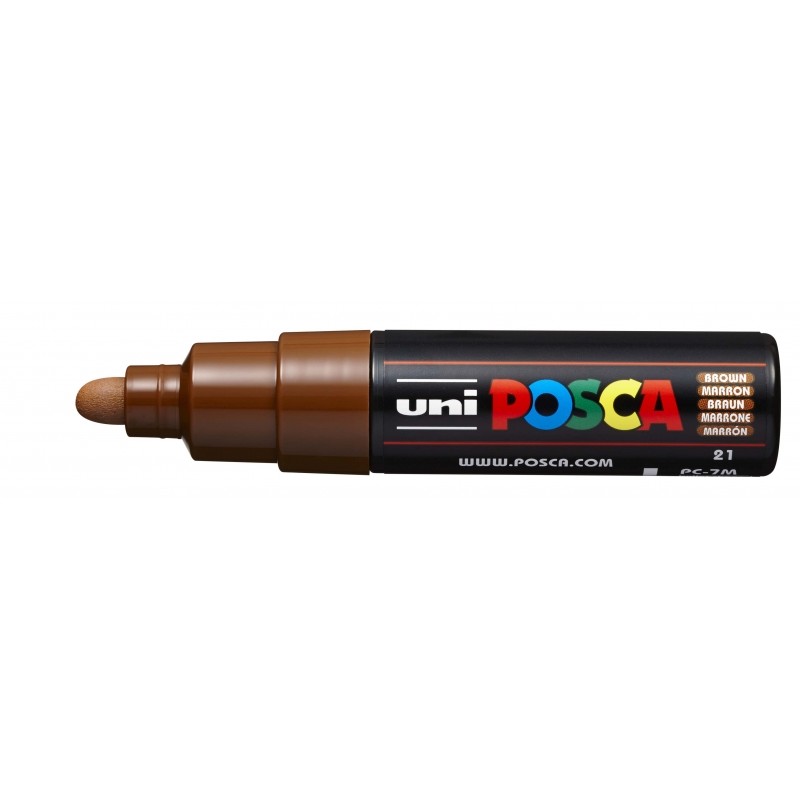 LOT de 6 Posca PC-7M Marqueur peinture Pointe ogive 4,5-5,5 mm marron