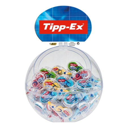présentoir sphérique Tipp-Ex rubans colorés