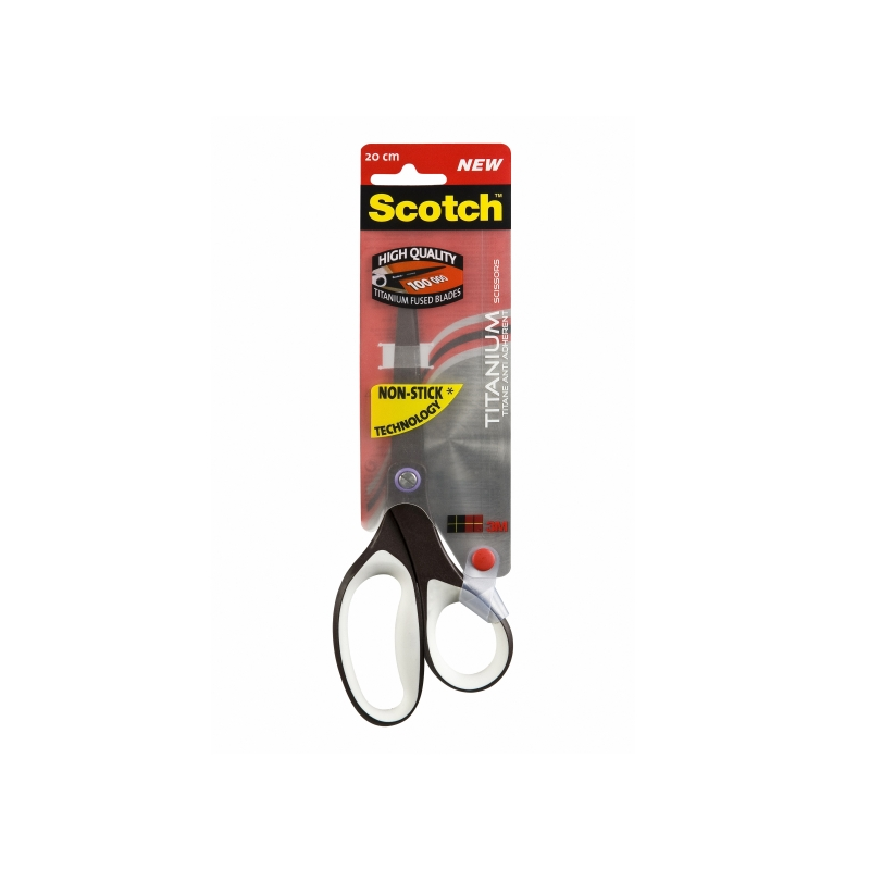 Ciseaux Scotch Titanium - 20 cm - Antiadhésifs - Blanc/Noir