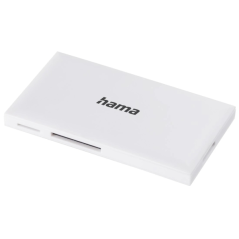 Lecteur de cartes Hama - CompactFlash - Compatible SD et micro-SD - Connexion USB-A - 90,3 x 9 x 50,3 mm - Blanc