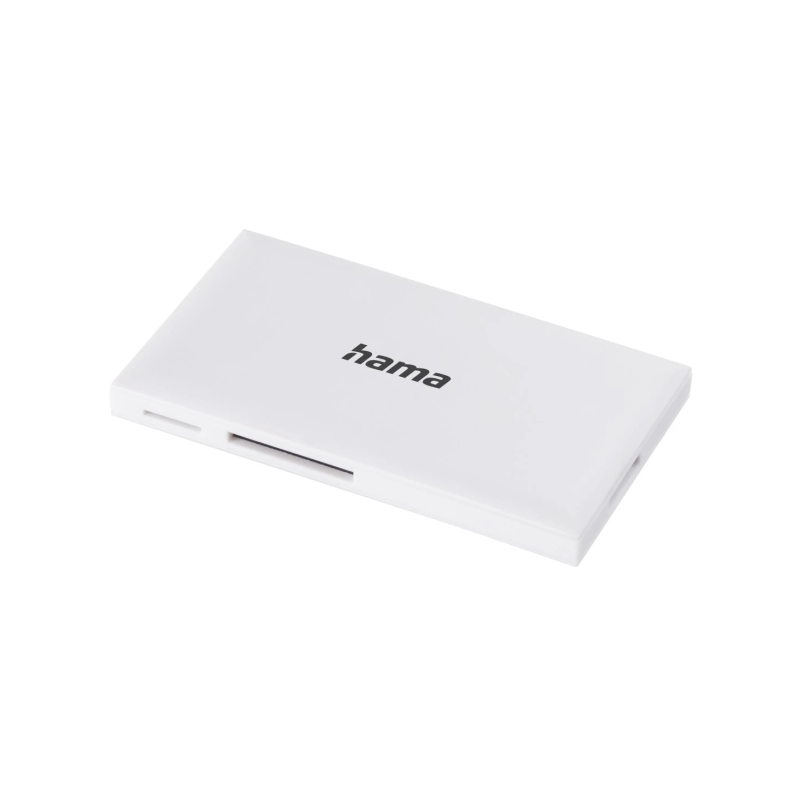 Lecteur de cartes Hama - CompactFlash - Compatible SD et micro-SD - Connexion USB-A - 90,3 x 9 x 50,3 mm - Blanc