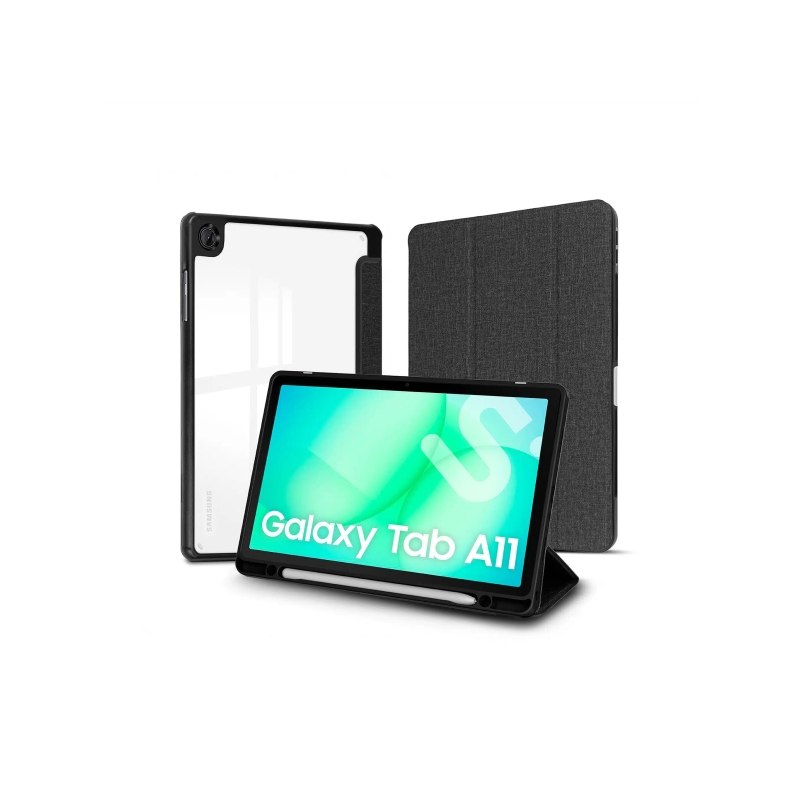 Étui Subblim transparent antichoc pour Samsung Galaxy Tab A11 8,7" - Antichoc - Fonction support - Noir