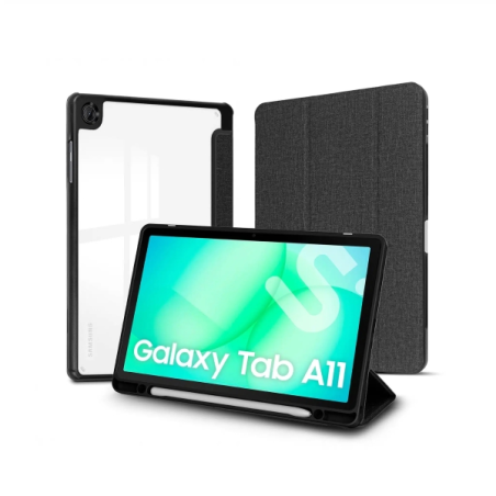 Étui Subblim transparent antichoc pour Samsung Galaxy Tab A11 8,7" - Antichoc - Fonction support - Noir