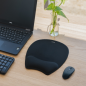 Tapis de souris ergonomique Tooq TQMP1002-B - Repose-poignet en mousse à mémoire de forme - Surface douce, élastique