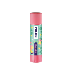 Présentoir de 12 bâtons de colle Milan Fairy Tale (21 g) - Multi-usages - Multi-surfaces - Sans solvant - Usage scolaire - Rose