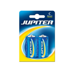 Lot de 2 piles salines Jupiter C R14 - Piles salines pour appareils basse consommation