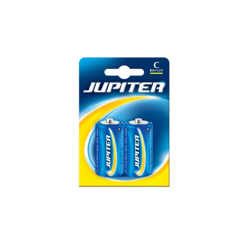 Lot de 2 piles salines Jupiter C R14 - Piles salines pour appareils basse consommation