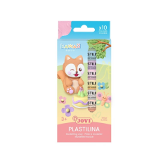 Pack Jovi Kawaii de 10 bâtonnets de pâte à modeler (15 g) - Très malléable - Ne sèche pas - Couleurs assorties