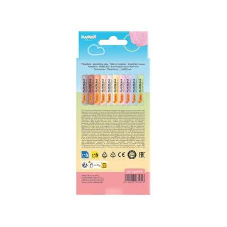 Pack Jovi Kawaii de 10 bâtonnets de pâte à modeler (15 g) - Très malléable - Ne sèche pas - Couleurs assorties