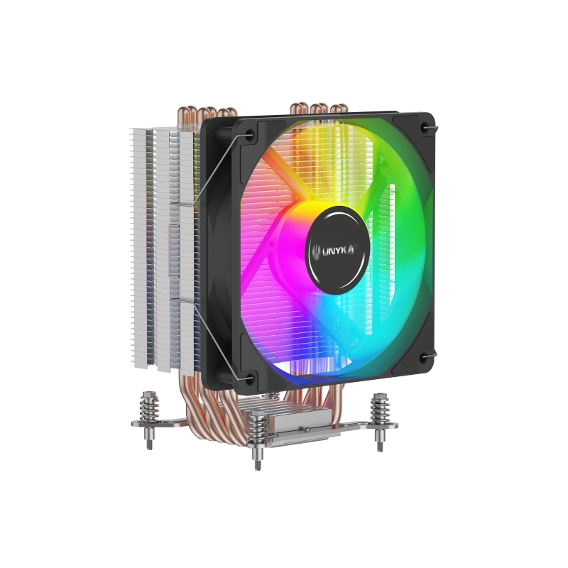 Refroidisseur de processeur Unykach Unycool H60 ARGB - Multisocket universel - Ventilateur 120 mm - Noir