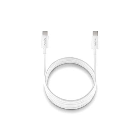 Câble USB-C vers USB-C NGS ZYRO 60W-1 - Charge rapide - 480 Mbps - 15 W - 1 mètre - Blanc