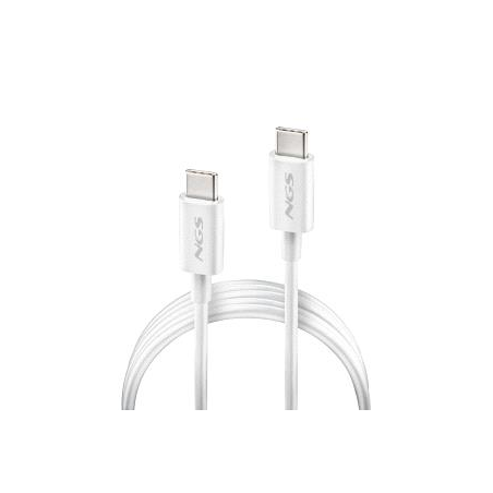 Câble USB-C vers USB-C NGS ZYRO 60W-1 - Charge rapide - 480 Mbps - 15 W - 1 mètre - Blanc